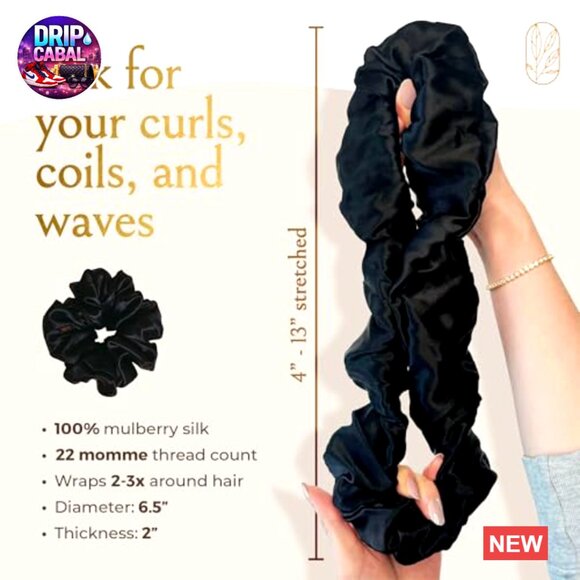 Oversized Mulberry Silk Scrunchies No Damage Hair Ties Curly Hair Accessories main image 6